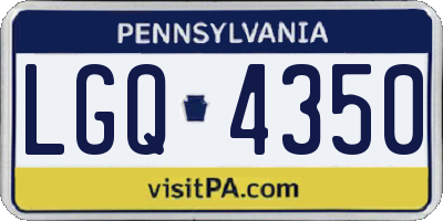 PA license plate LGQ4350