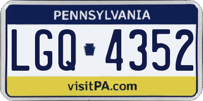 PA license plate LGQ4352