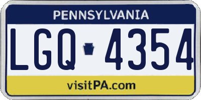 PA license plate LGQ4354