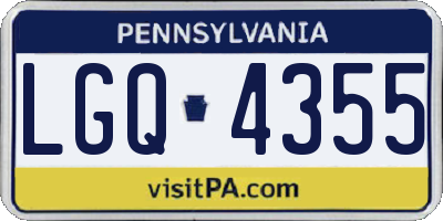 PA license plate LGQ4355