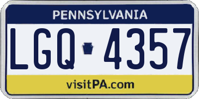 PA license plate LGQ4357