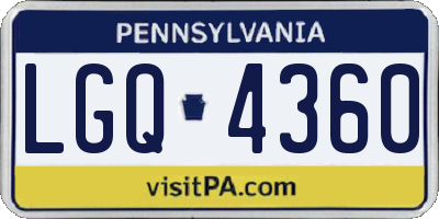 PA license plate LGQ4360