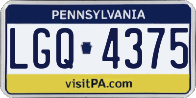 PA license plate LGQ4375