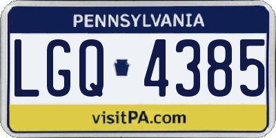 PA license plate LGQ4385