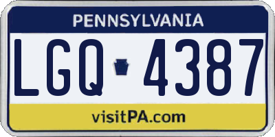 PA license plate LGQ4387