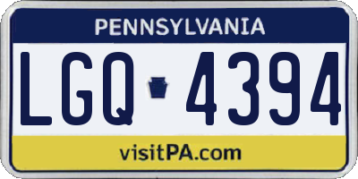 PA license plate LGQ4394