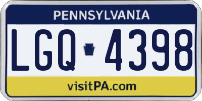 PA license plate LGQ4398
