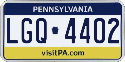 PA license plate LGQ4402