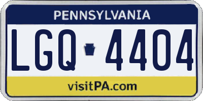 PA license plate LGQ4404