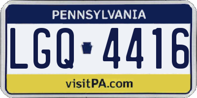 PA license plate LGQ4416