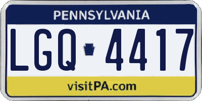 PA license plate LGQ4417