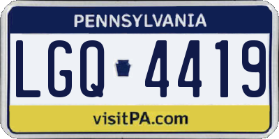PA license plate LGQ4419