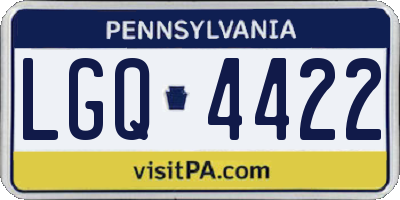 PA license plate LGQ4422