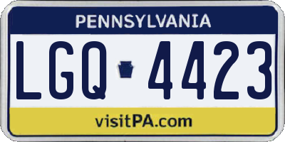 PA license plate LGQ4423