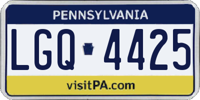 PA license plate LGQ4425