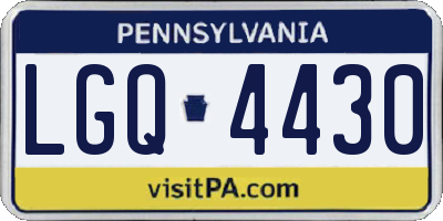 PA license plate LGQ4430