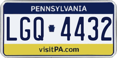 PA license plate LGQ4432