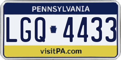 PA license plate LGQ4433