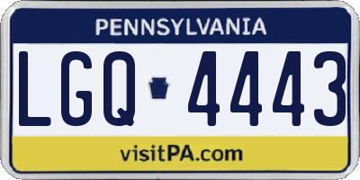 PA license plate LGQ4443
