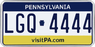 PA license plate LGQ4444