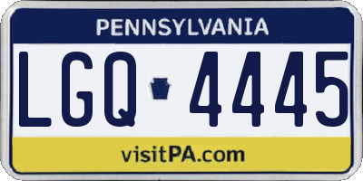 PA license plate LGQ4445