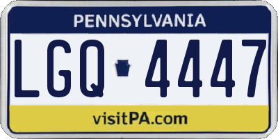 PA license plate LGQ4447