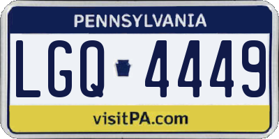 PA license plate LGQ4449