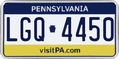 PA license plate LGQ4450