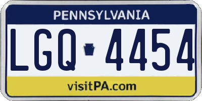 PA license plate LGQ4454