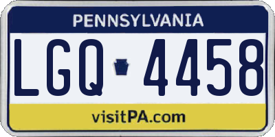 PA license plate LGQ4458