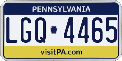 PA license plate LGQ4465