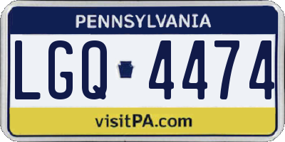 PA license plate LGQ4474