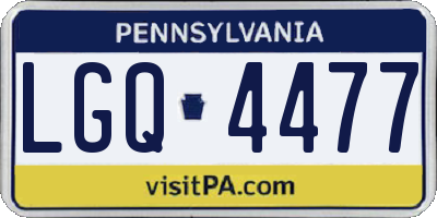 PA license plate LGQ4477