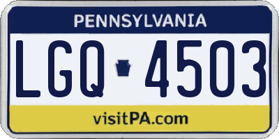 PA license plate LGQ4503