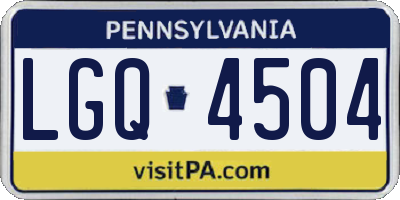 PA license plate LGQ4504