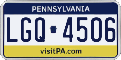 PA license plate LGQ4506