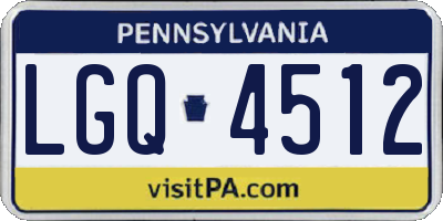 PA license plate LGQ4512