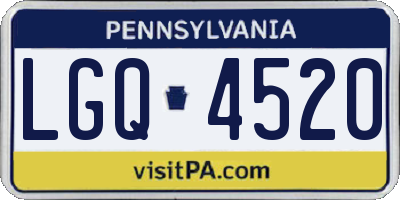 PA license plate LGQ4520