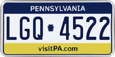 PA license plate LGQ4522