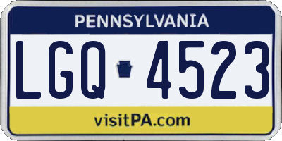 PA license plate LGQ4523