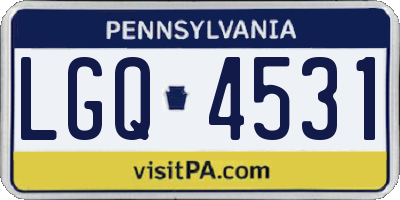 PA license plate LGQ4531