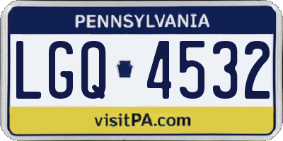 PA license plate LGQ4532