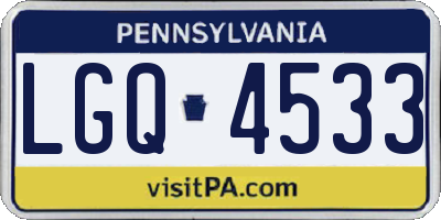 PA license plate LGQ4533