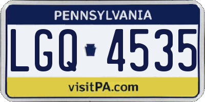PA license plate LGQ4535