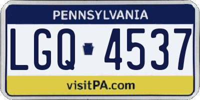 PA license plate LGQ4537