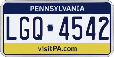 PA license plate LGQ4542