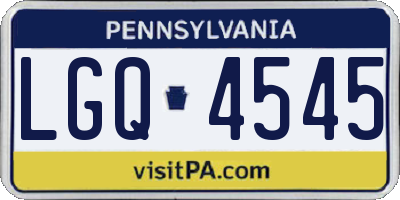 PA license plate LGQ4545