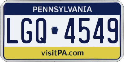 PA license plate LGQ4549
