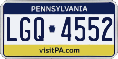 PA license plate LGQ4552