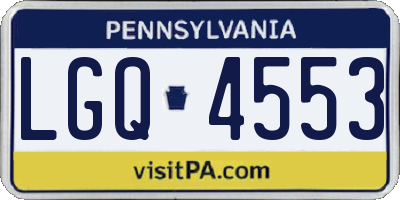 PA license plate LGQ4553